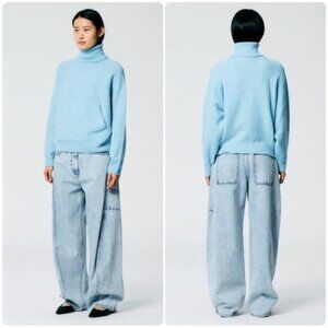 TIBI Sid Jean Womens 27 Regular Iceberg Denim Wash Slouchy Relaxed Barrel Leg